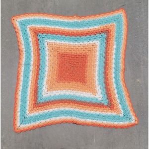 Handmade Crochet Afghan Throw Lap Blanket Baby Colorful Warm